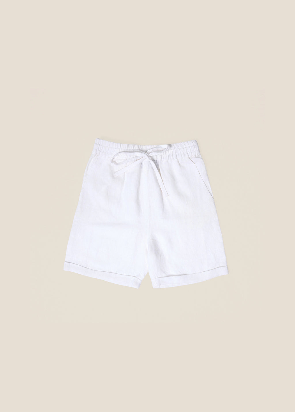 HUCA SUCA KID WHITE LINEN SHORTS