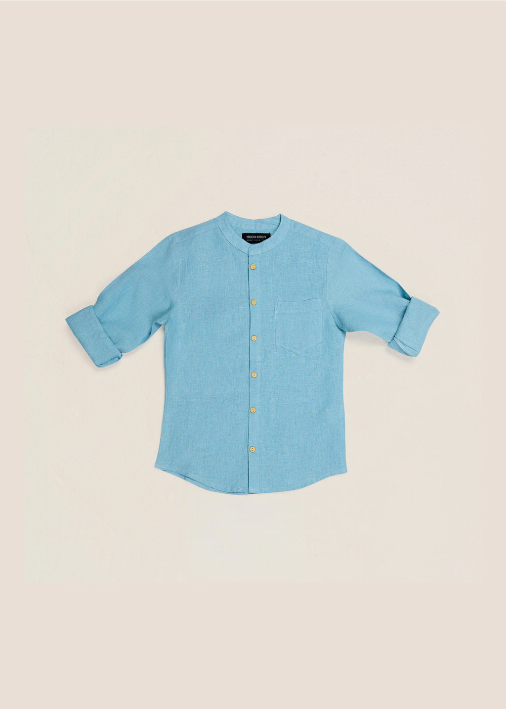 HUCA SUCA KID LINEN BLUE FULLSLEEVE SHIRT
