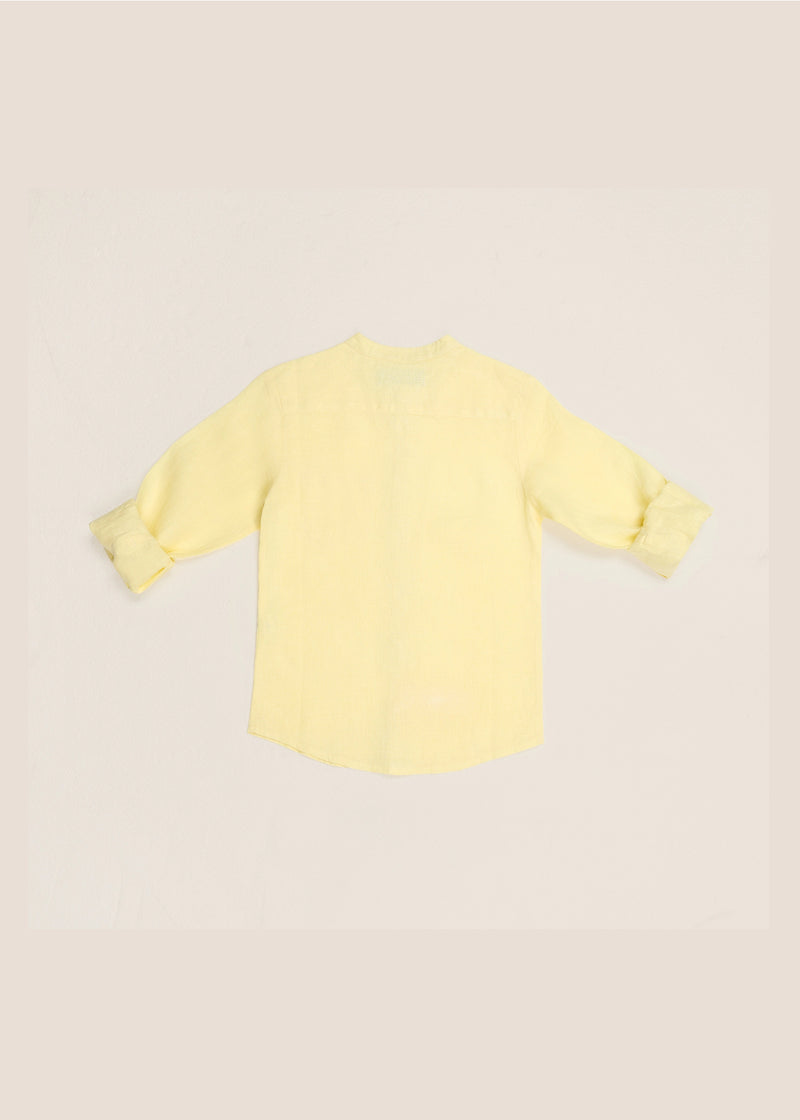 HUCA SUCA YELLOW LINEN FULL SLEEVE SHIRT