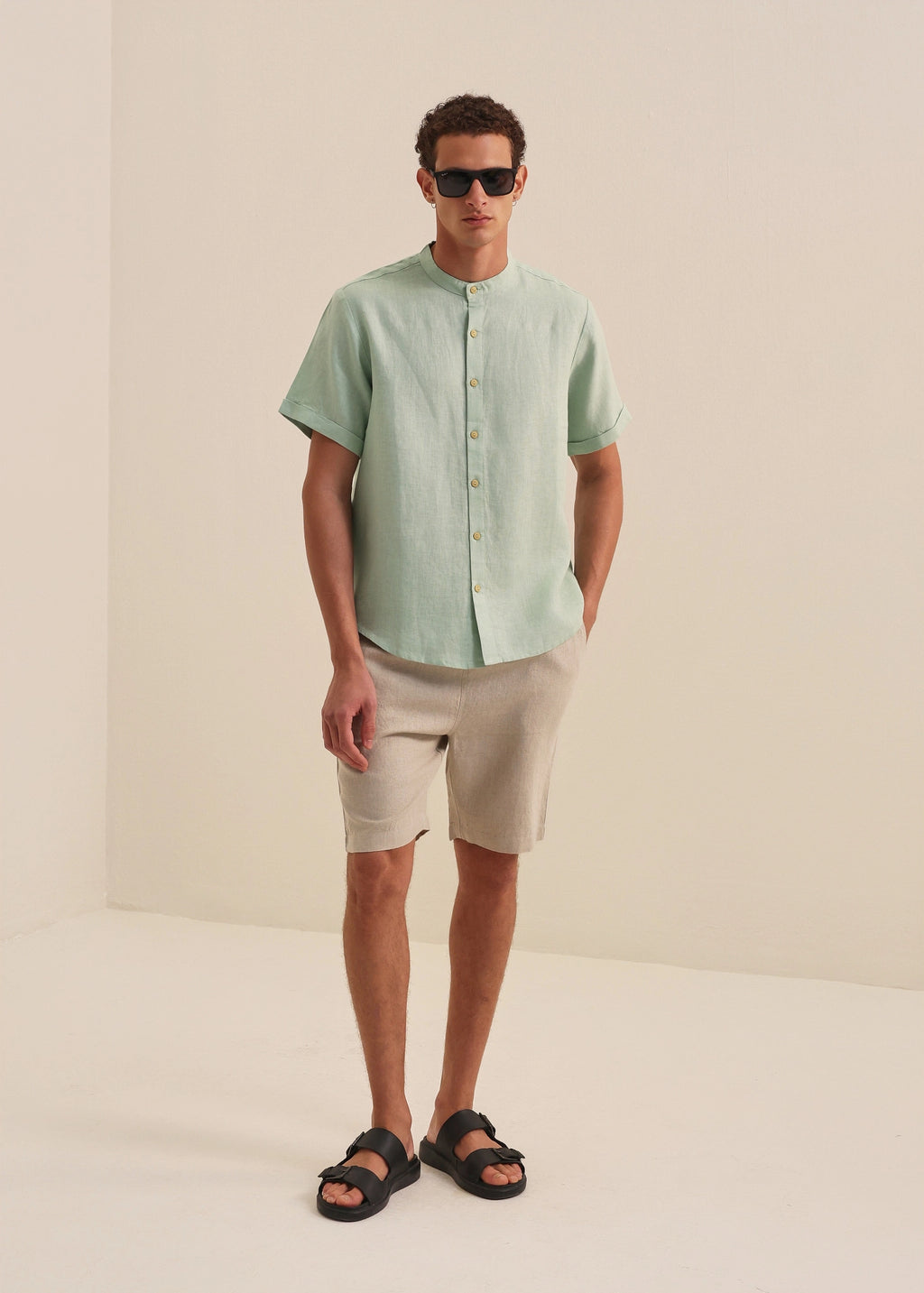 HUCA SUCA MEN LINEN IVORY SHORTS
