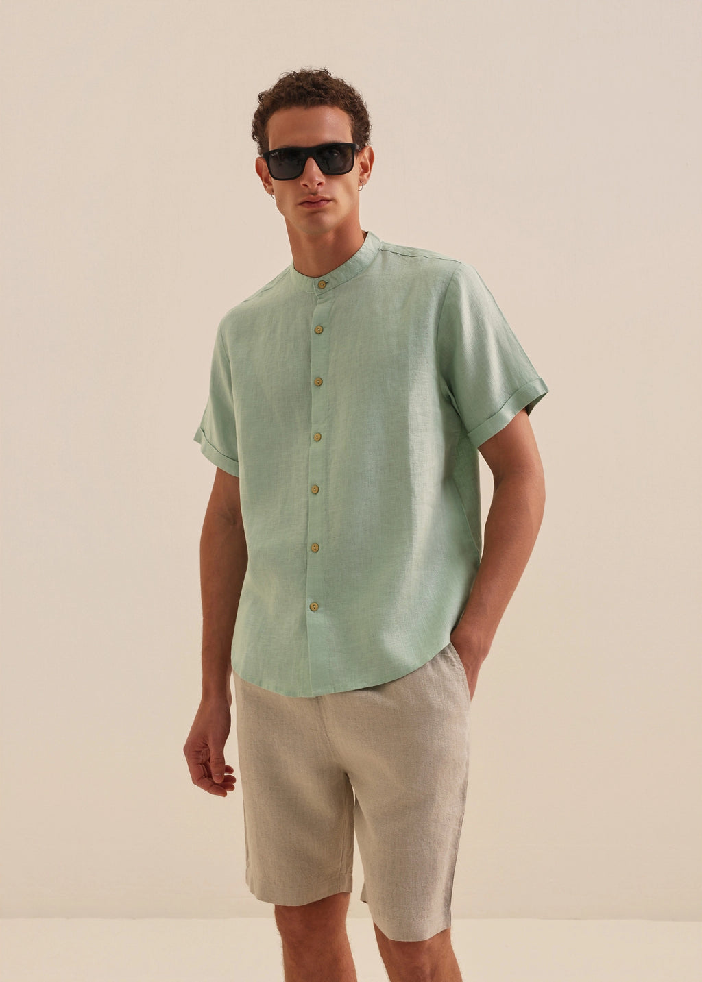HUCA SUCA MEN LINEN IVORY SHORTS