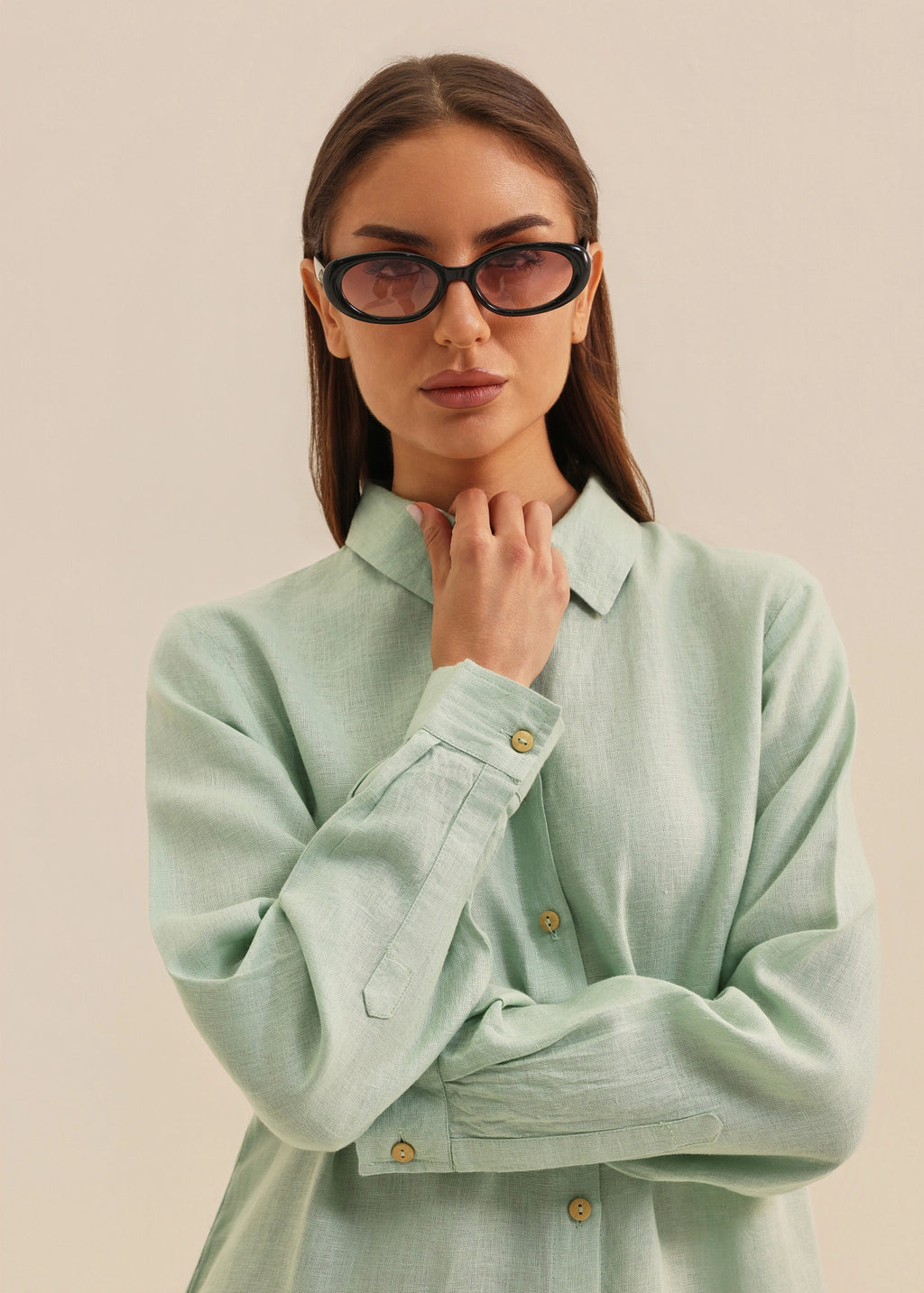HUCA SUCA WOMEN GREEN SHIRT DRESS